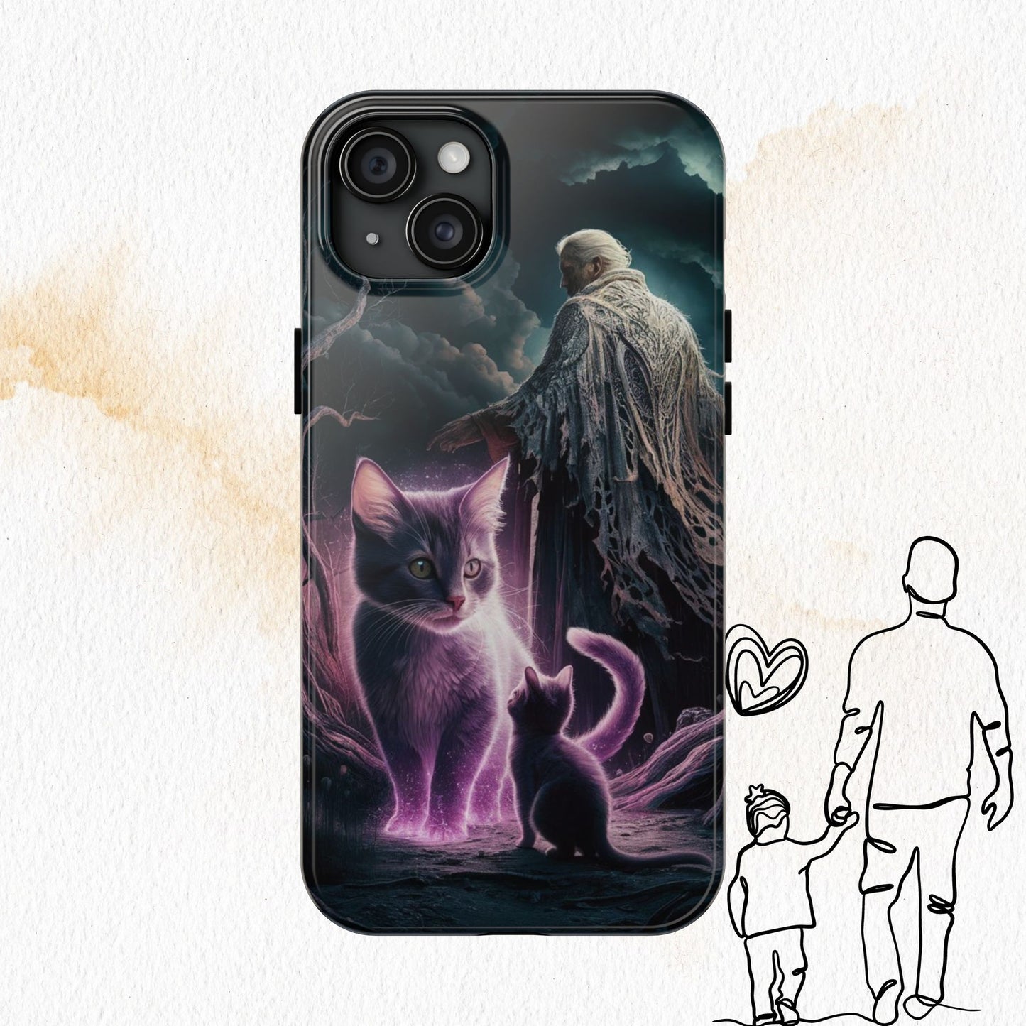 Meowmoirs Wireless Charging Support Tough Case