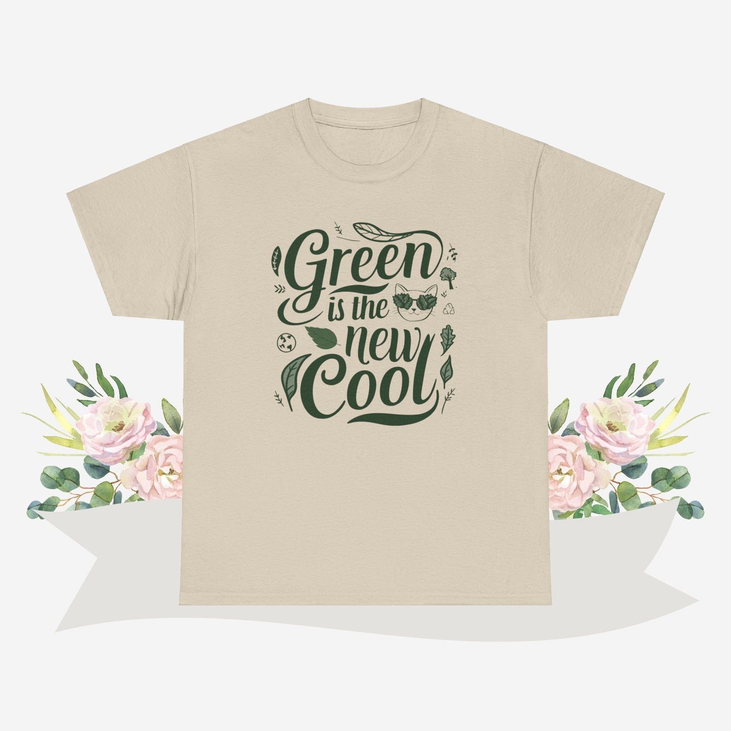 Green Is The New Cool Cotton Crew Neck Tshirt