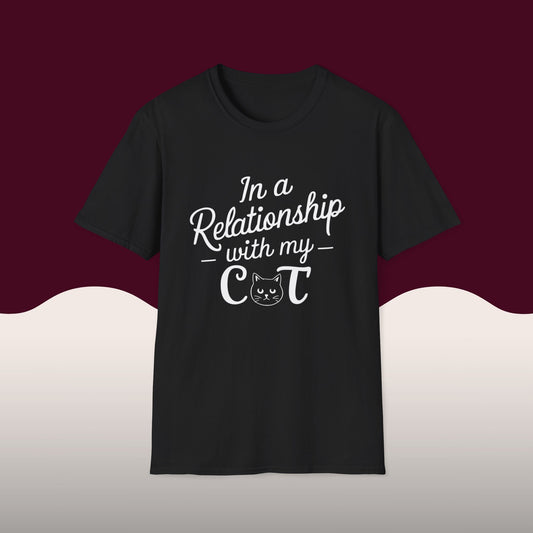 In A Relationship With Cat Cotton Men Tees