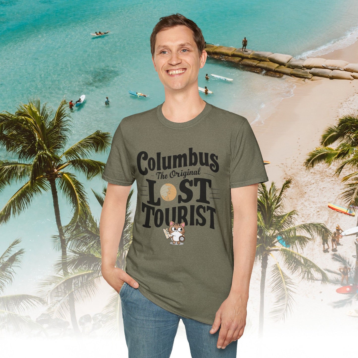 Columbus The Original Lost Tourist Cotton Men Tshirt