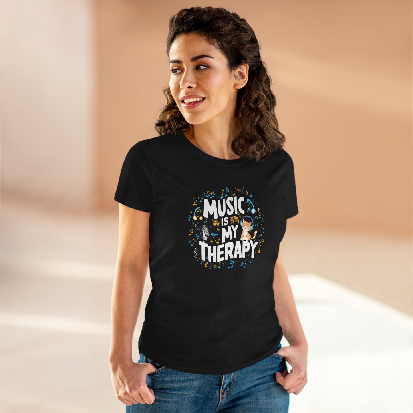 Music Is My Therapy Women Tshirts