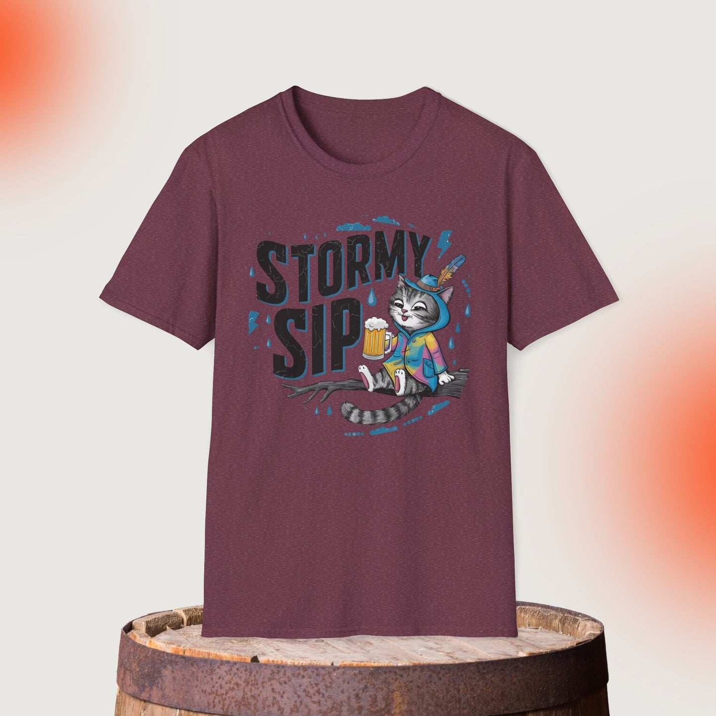 Stormy Sip Cotton Men Tshirt