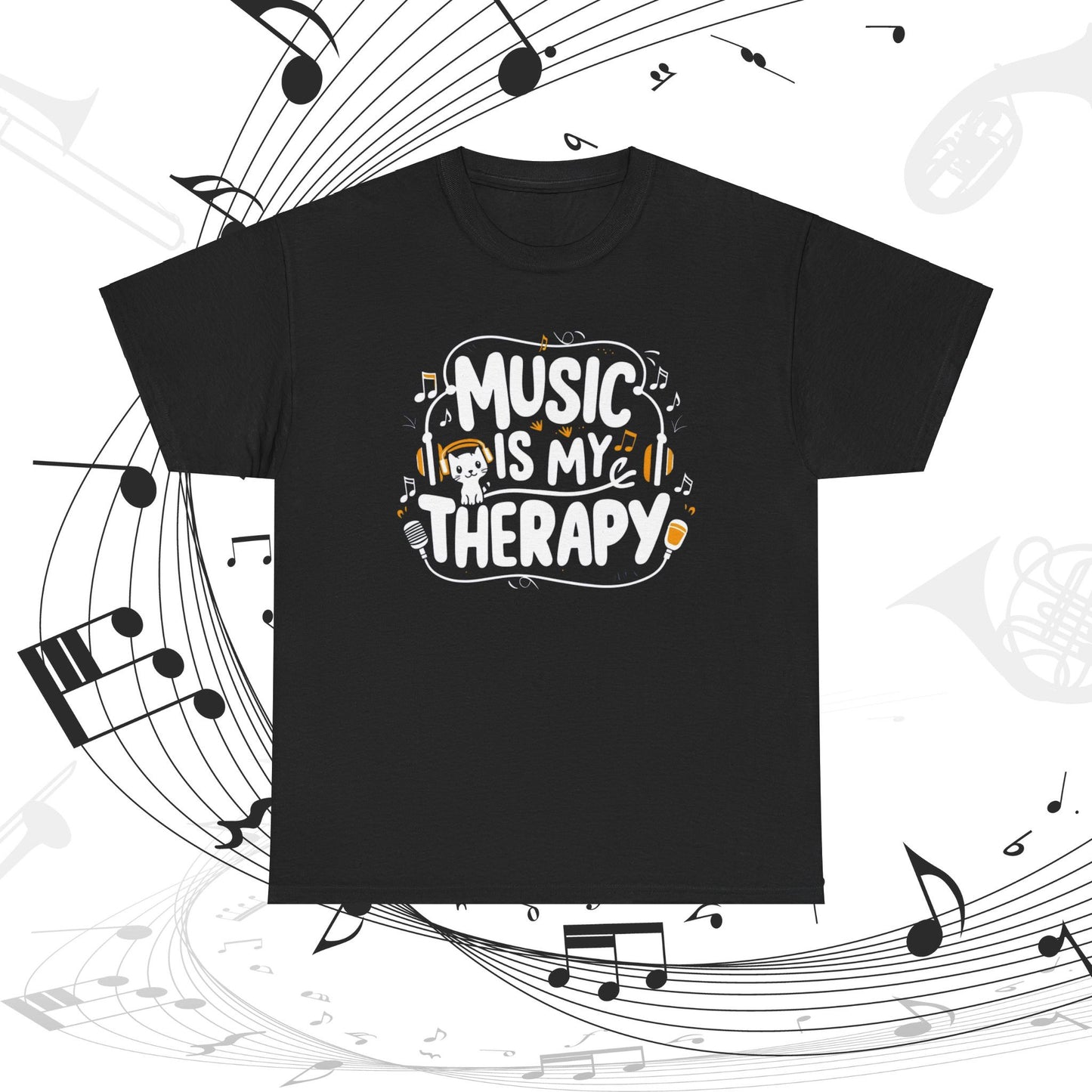 Music Is My Therapy Cotton T-Shirt