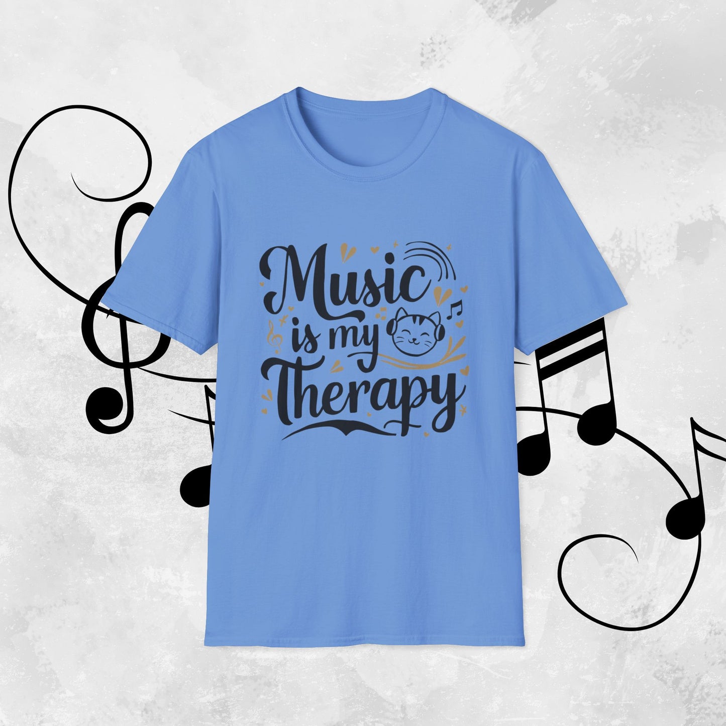 Music Is My Therapy Cotton Men T-Shirt