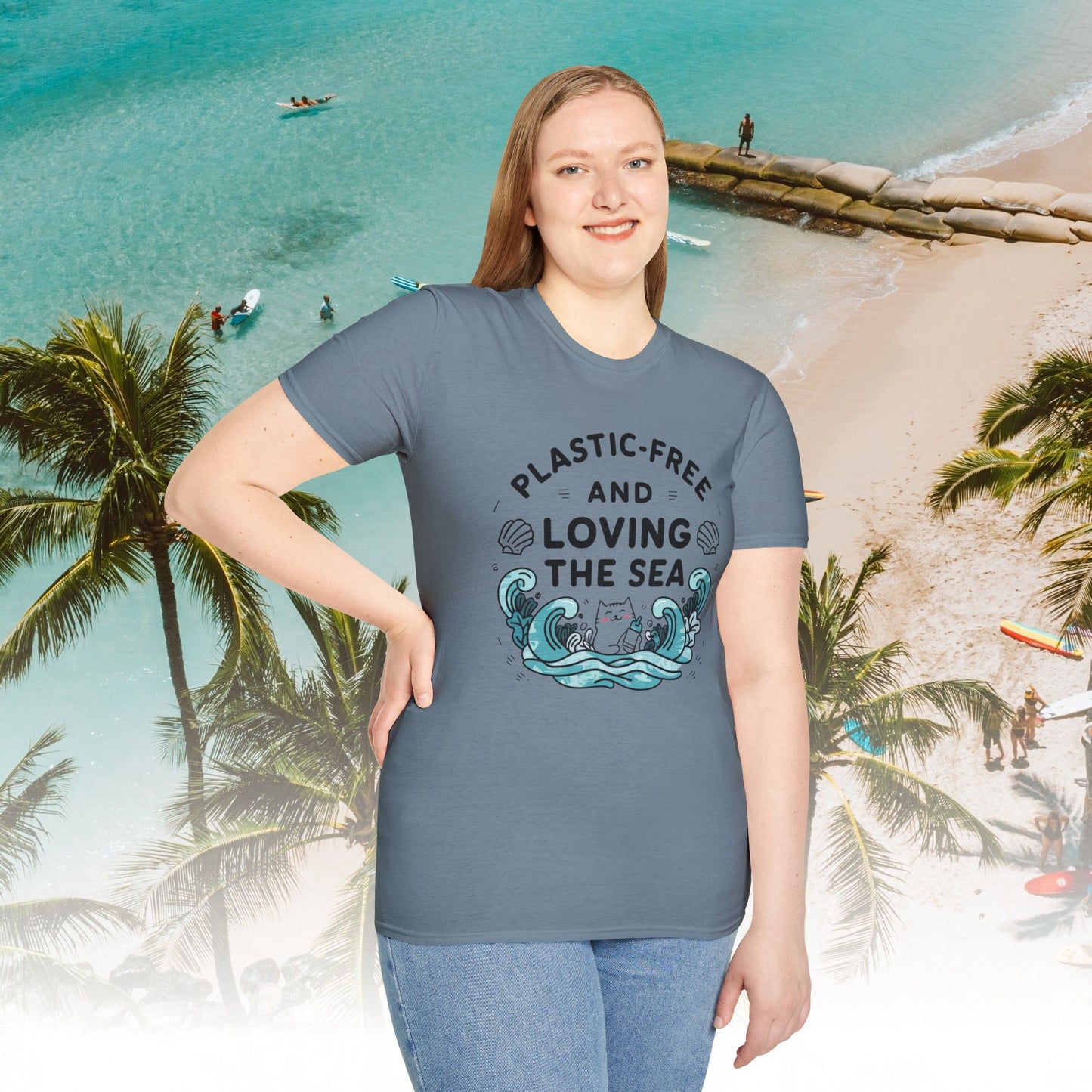 Plastic Free Ocean Cotton T-Shirt