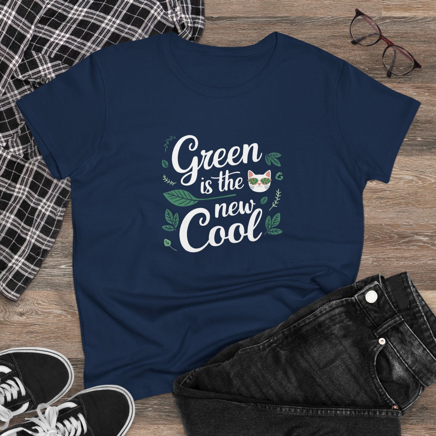 Green Is The New Cool Cotton Women Tshirt