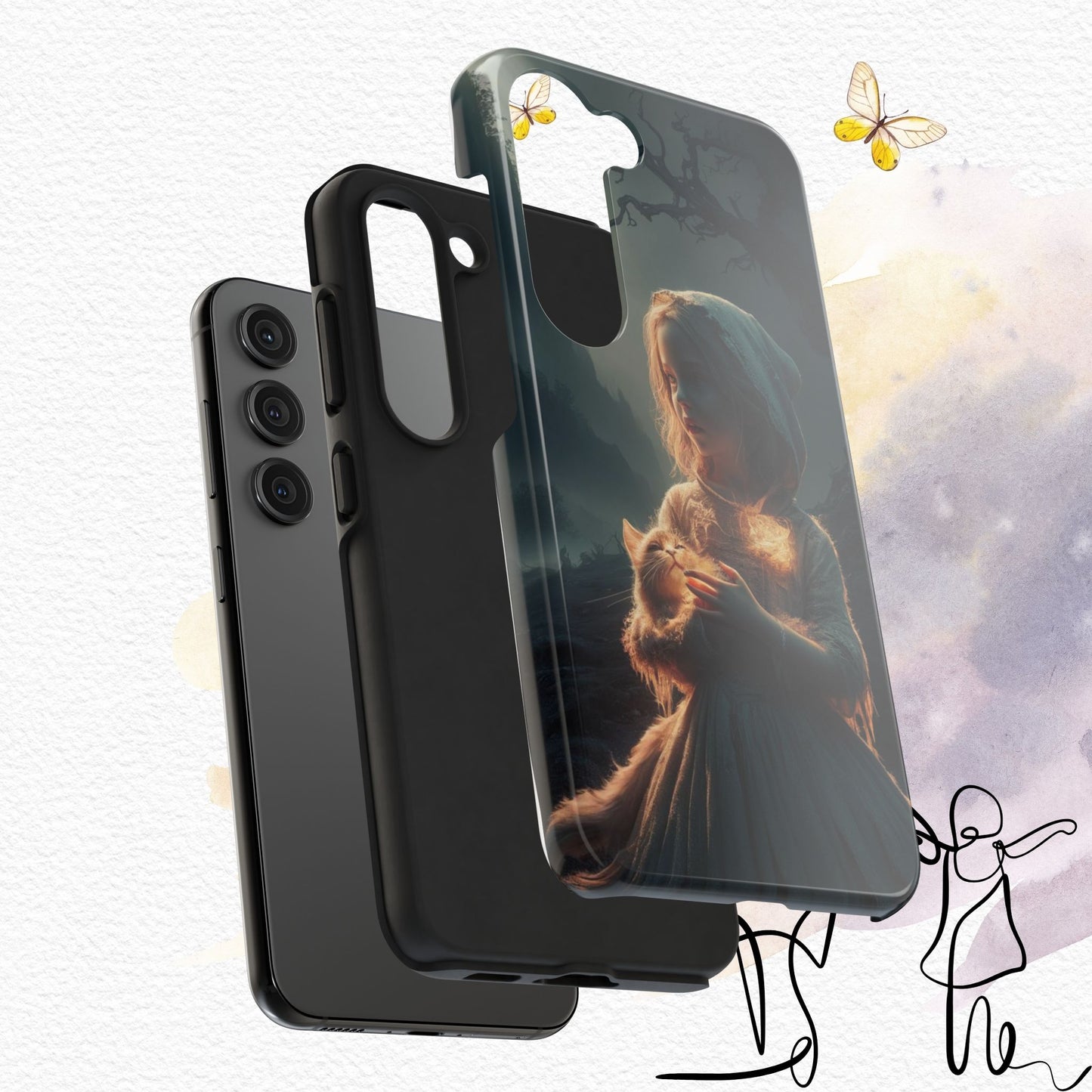 Glitter Guardian Wireless Charging Support Tough Case