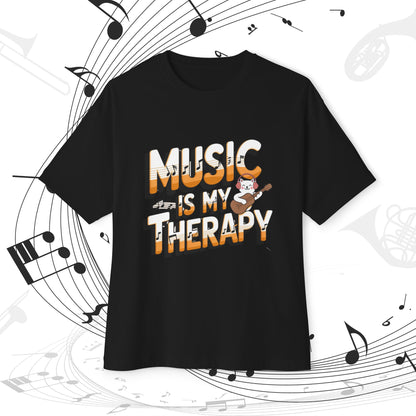 Music Is My Therapy Music Idiom Unisex Oversized Boxy Tee