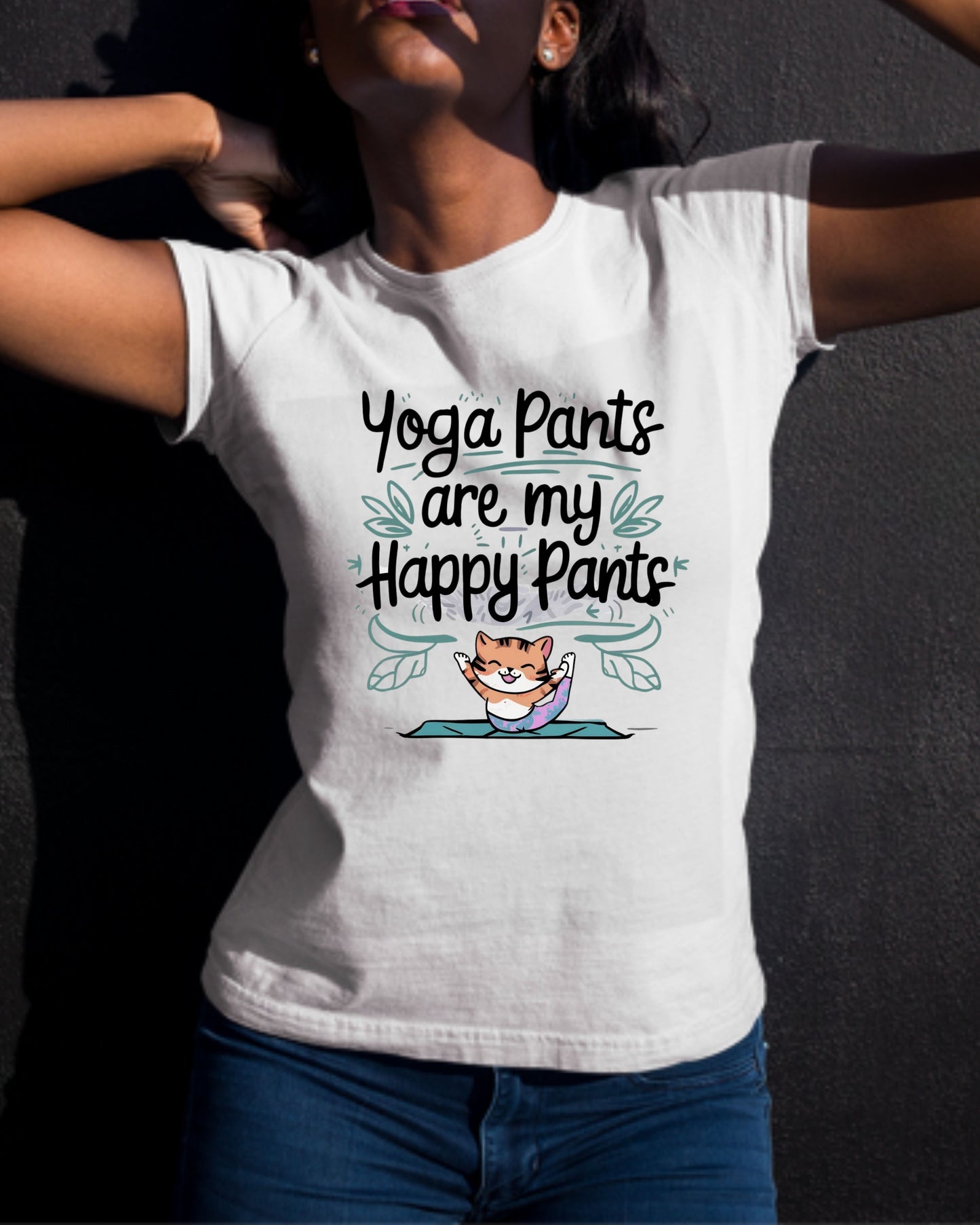 Yoga Pants Are My Happy Pants  Cotton Tshirt