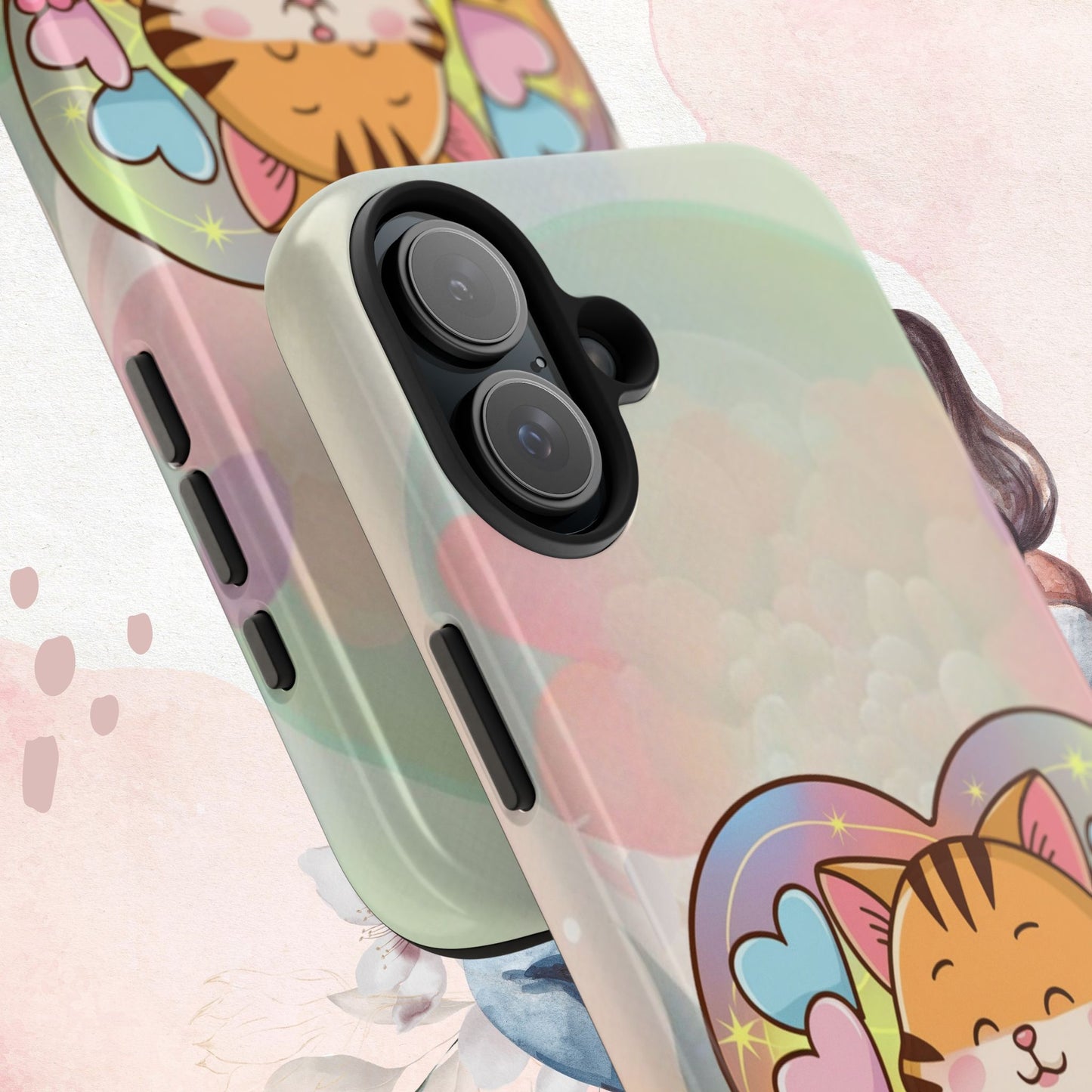 Kitten Cuddle Wireless Charging Support Tough Case