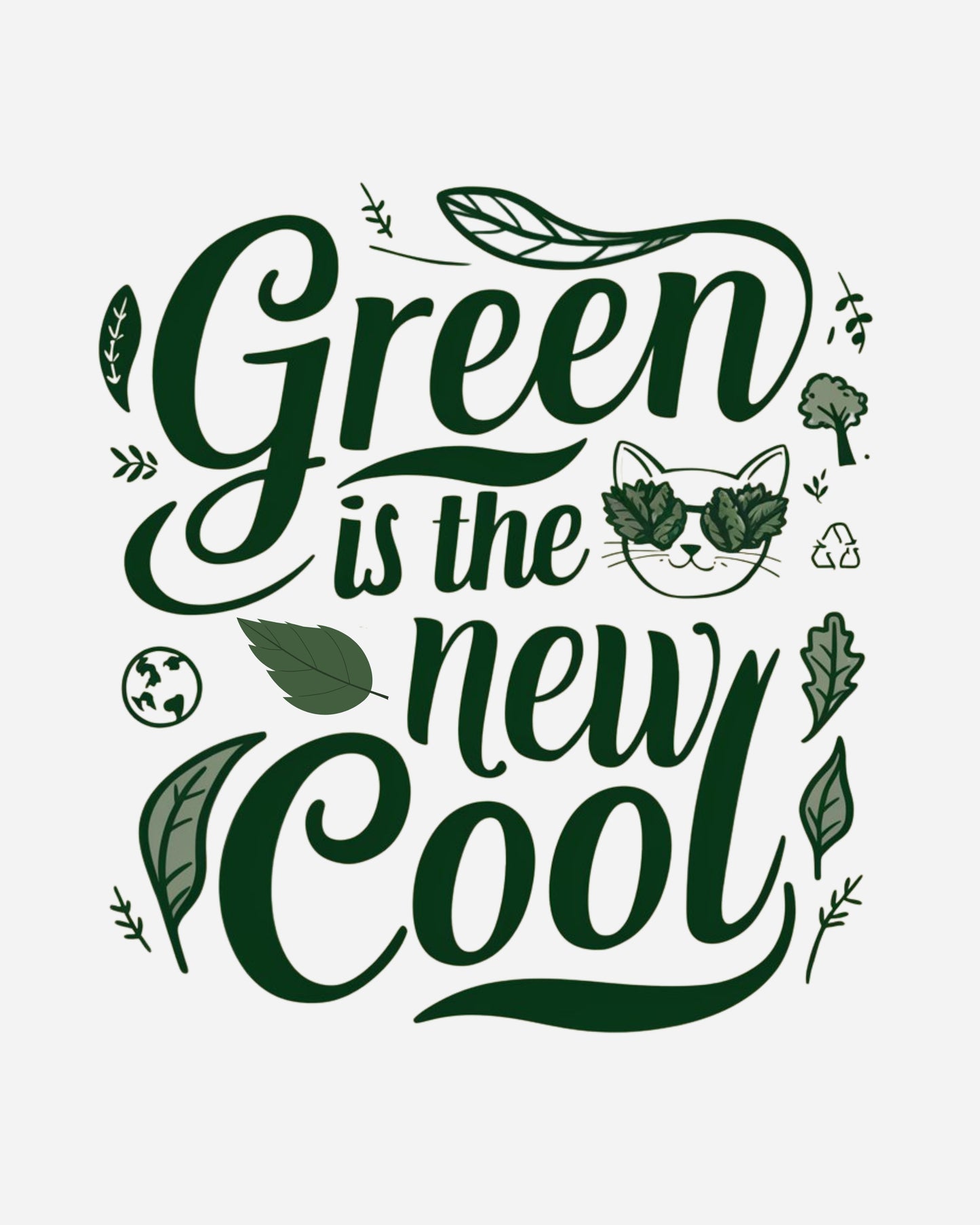 Green Is The New Cool Cotton Crew Neck Tshirt