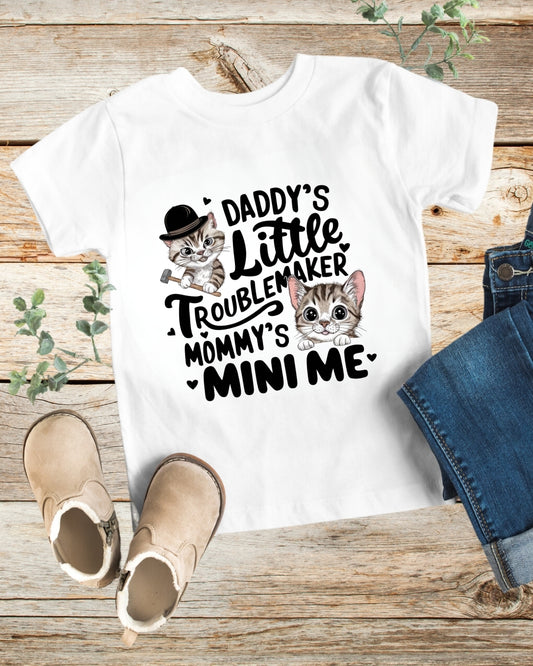 Daddy Little Troublemaker Kid Cotton Tshirts