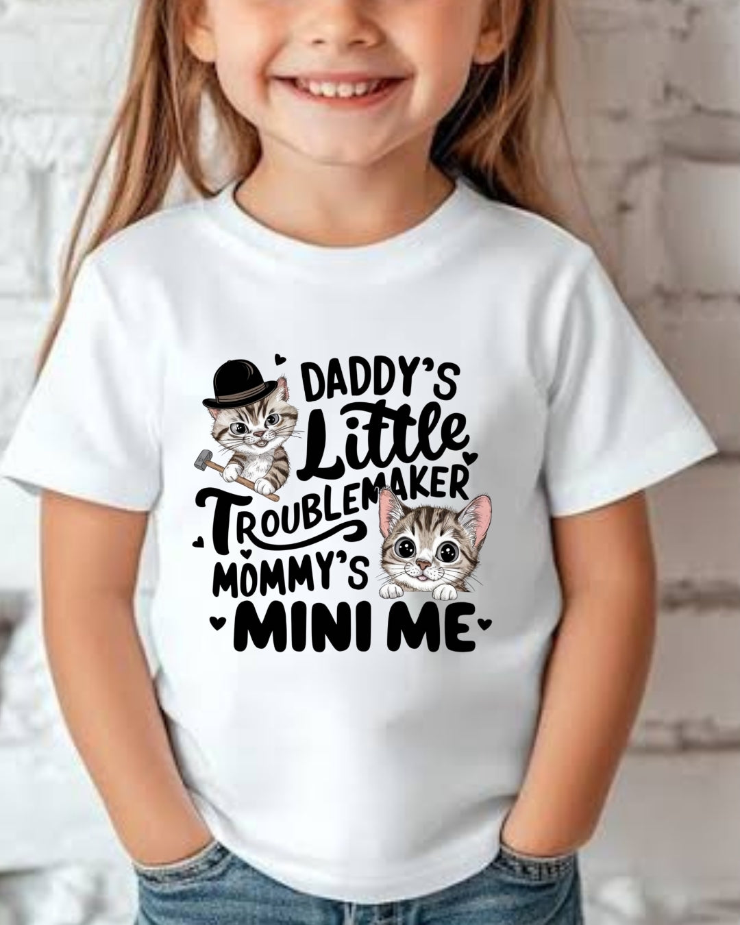 Daddy Little Troublemaker Kid Cotton Tshirts