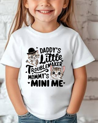 Daddy Little Troublemaker Kid Cotton Tshirts