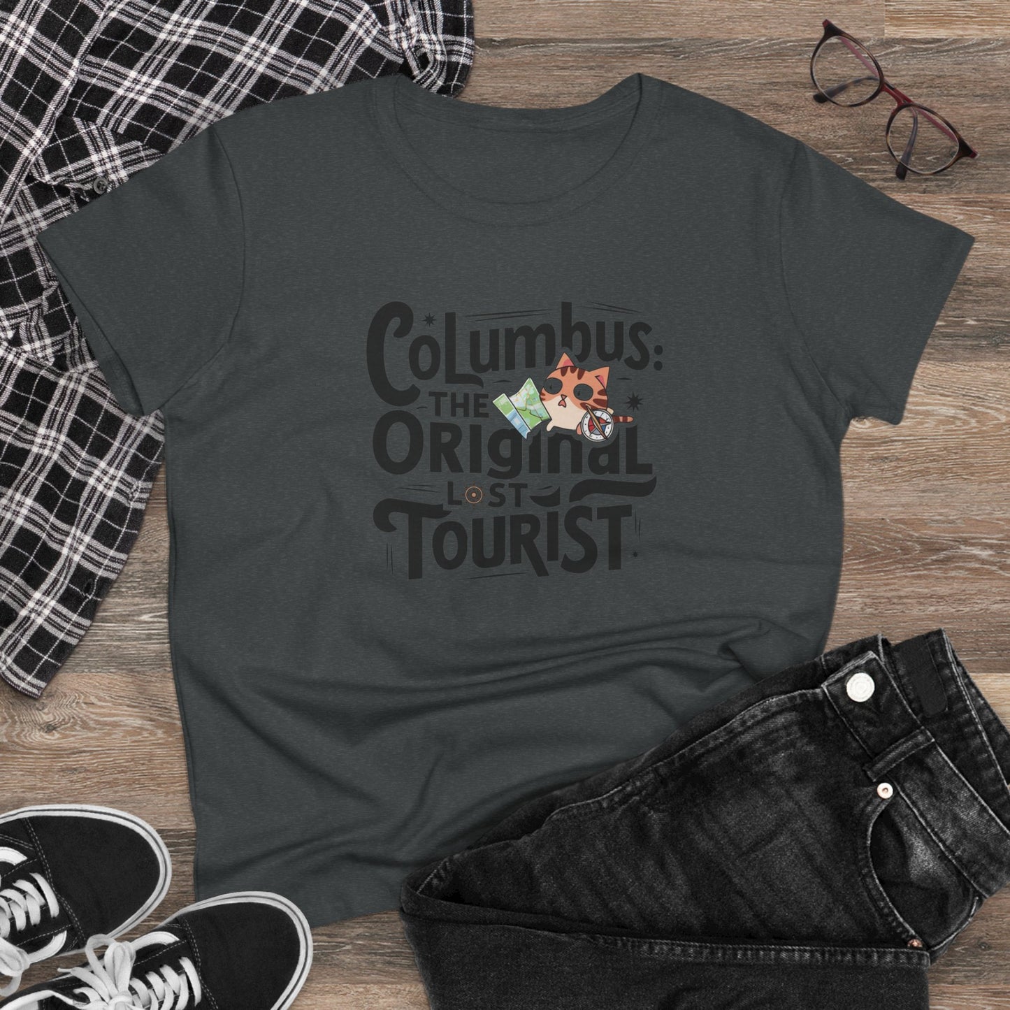 Columbus The Original Lost Tourist Cotton Women Tshirt