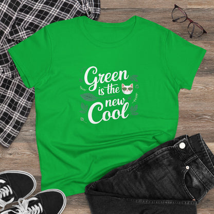 Green Is The New Cool Cotton Women Tshirt