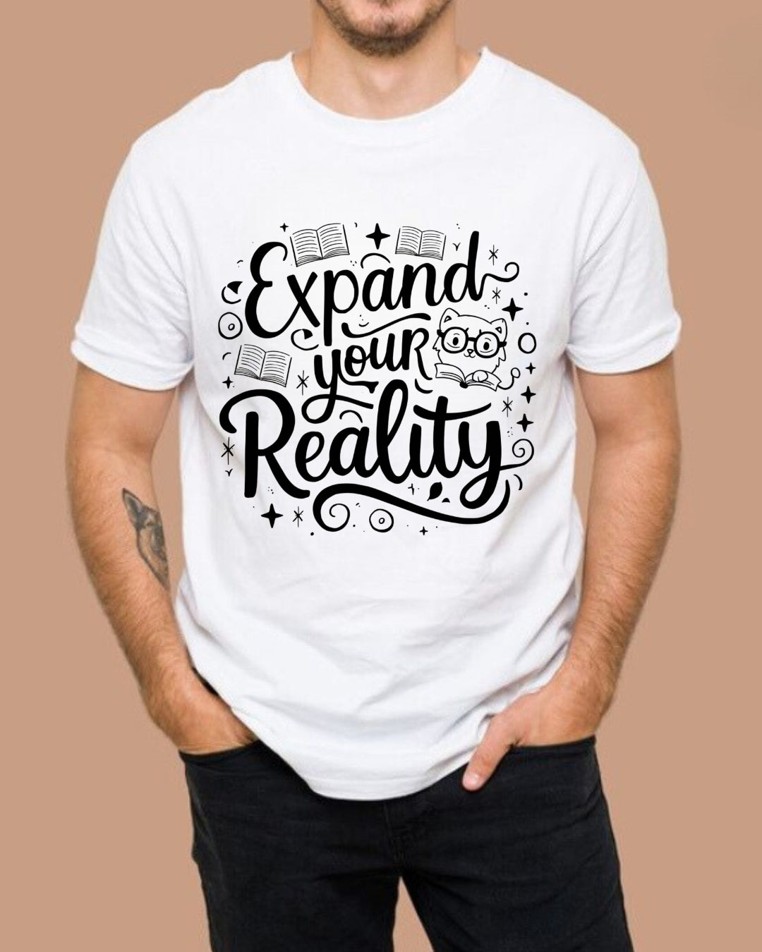 Book Lovers T-Shirt Expand Your Reality Cotton T-Shirt