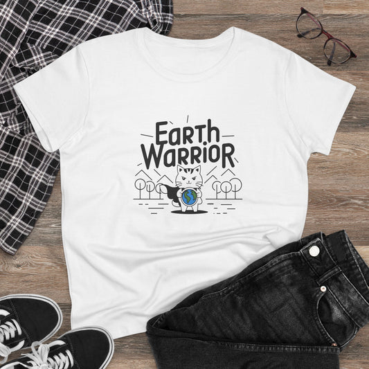 Earth Warrior Planet Women Cotton T-Shirt