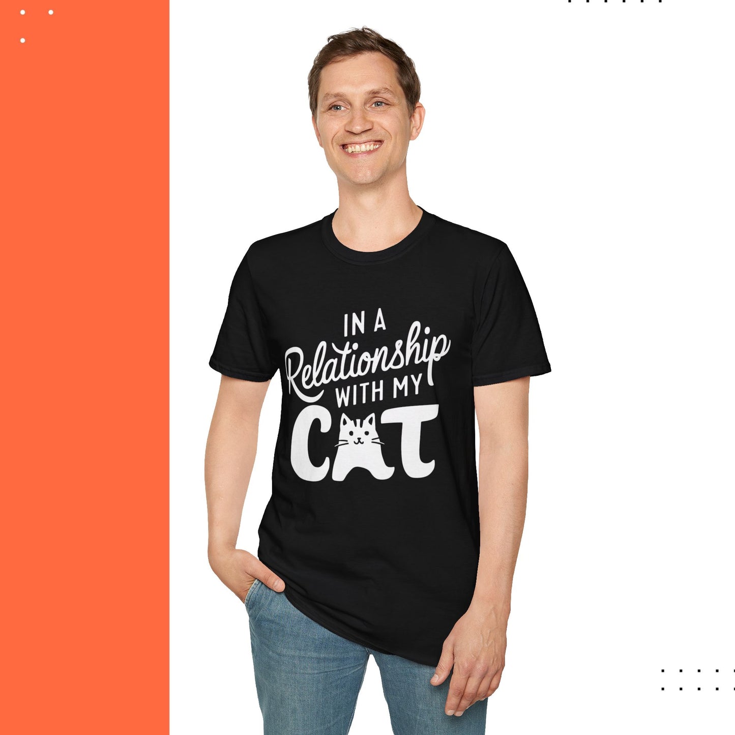 In A Relationship With Cat Cotton Men Tshirt