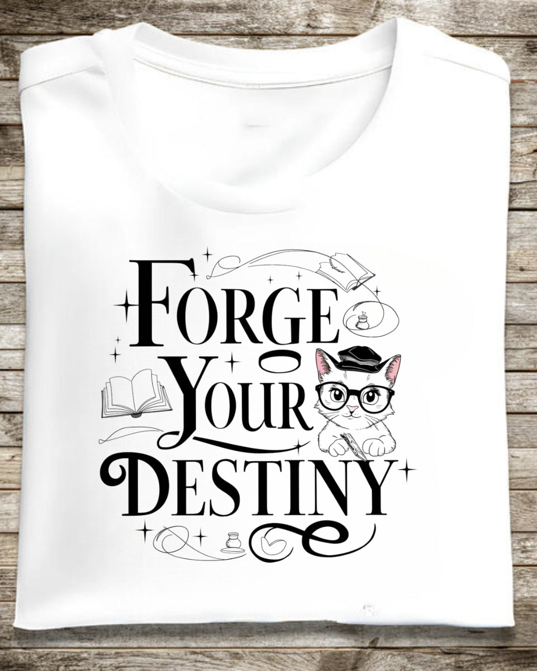 Book Lovers T-Shirt Forge Your Destiny Cotton T-Shirt