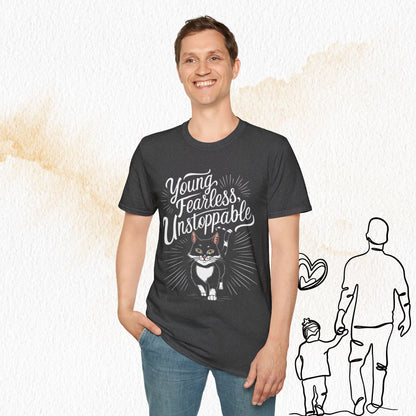 Young Fearless Unstoppable Crew Neck Cotton Men Tshirt
