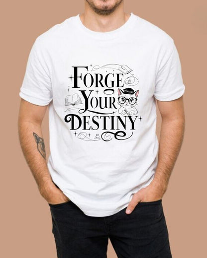 Book Lovers T-Shirt Forge Your Destiny Cotton T-Shirt