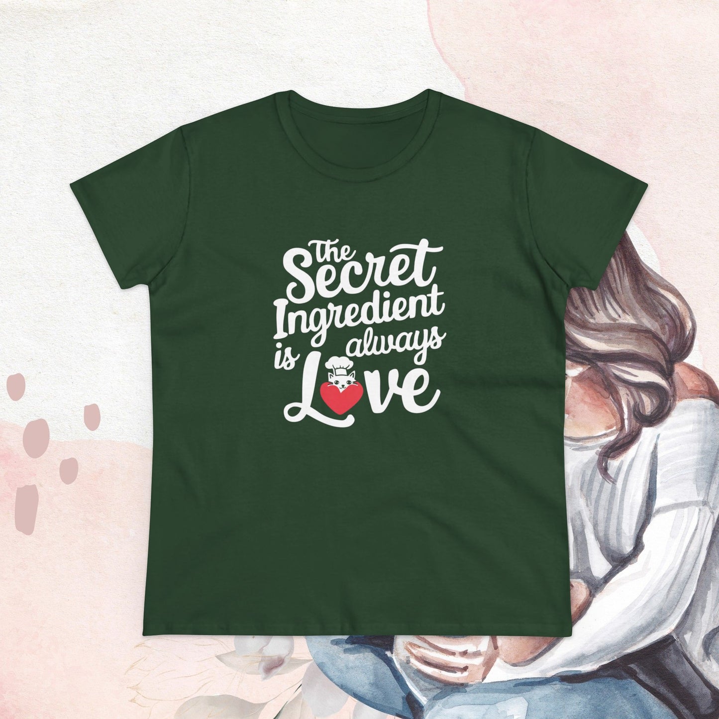 Secret Ingredient Is Love  Women Cotton Tshirt