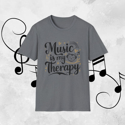 Music Is My Therapy Cotton Men T-Shirt
