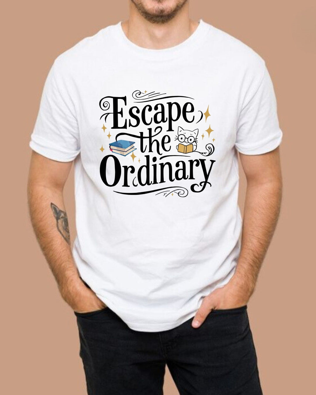 Book Lover T-Shirt Escape The Ordinary Cotton T-Shirt