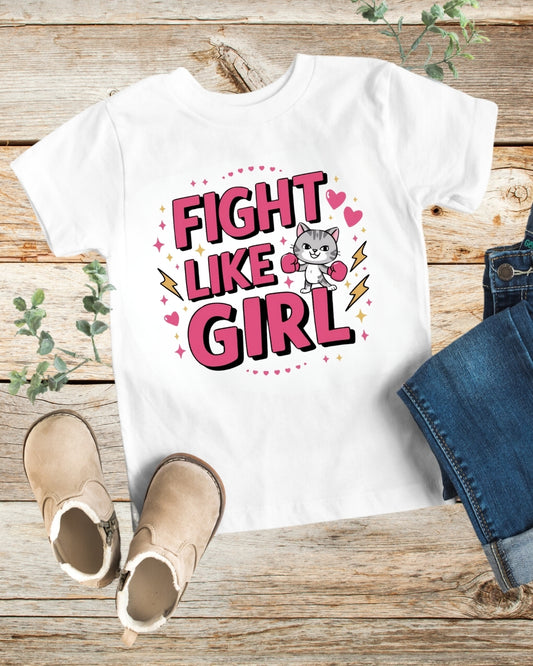 Fight Like Girl Kids Cotton T-Shirt