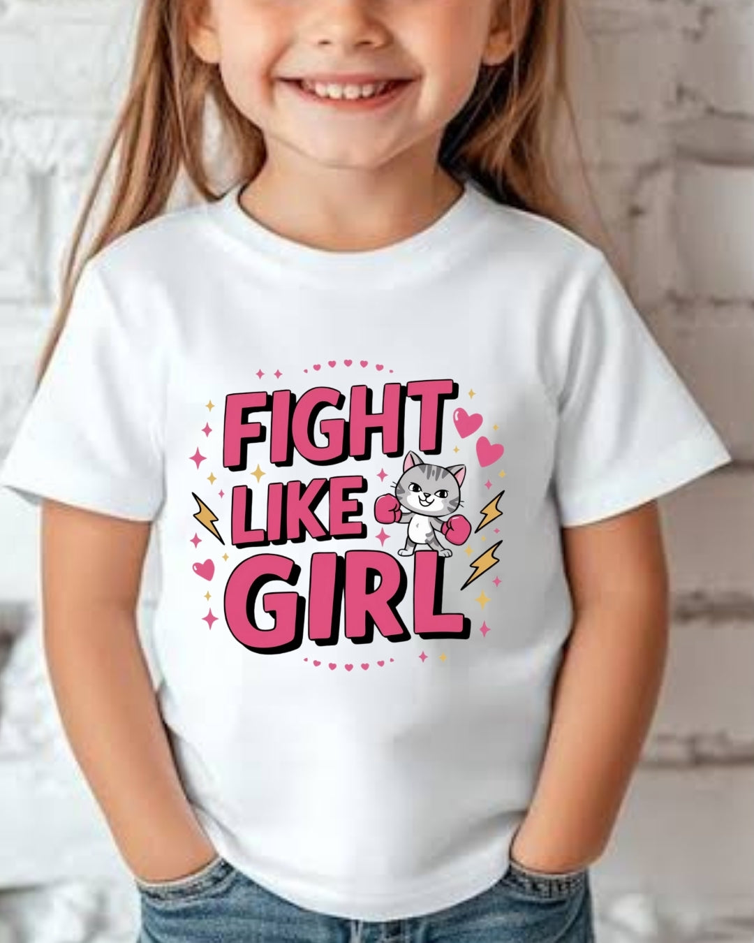 Fight Like Girl Kids Cotton T-Shirt
