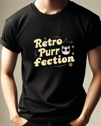 Retro Purr Fection Cotton T-Shirt