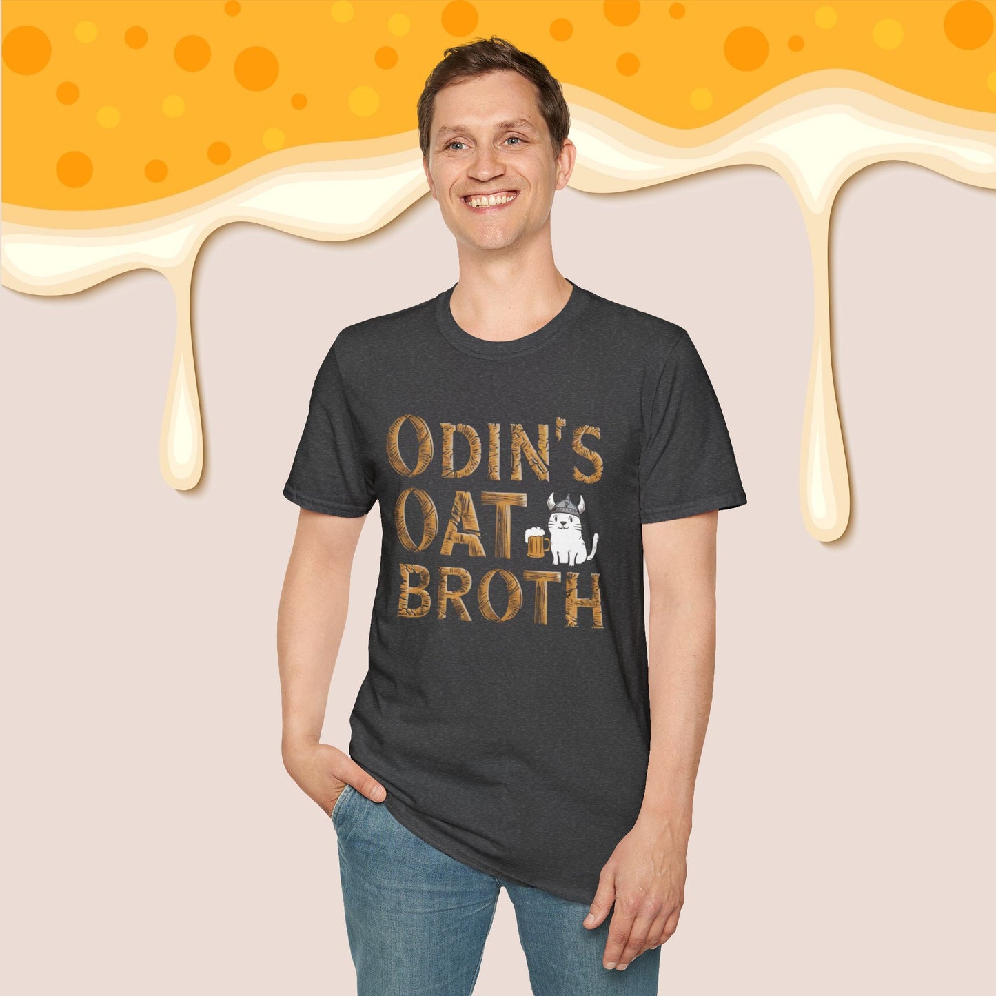 Odin Oat Broth Cotton Crew Neck Men Tshirt