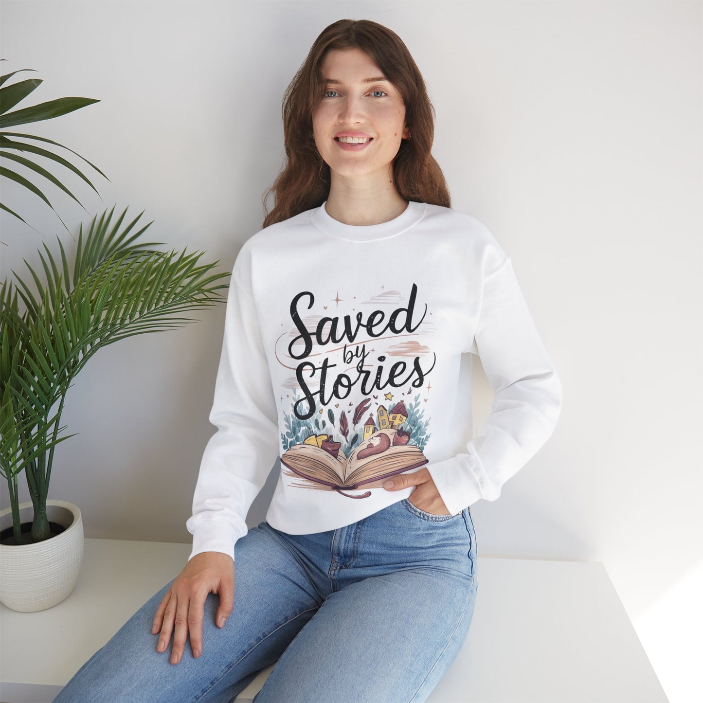 Saved By Stories Ultra Cotton Crewneck Sweatshirt