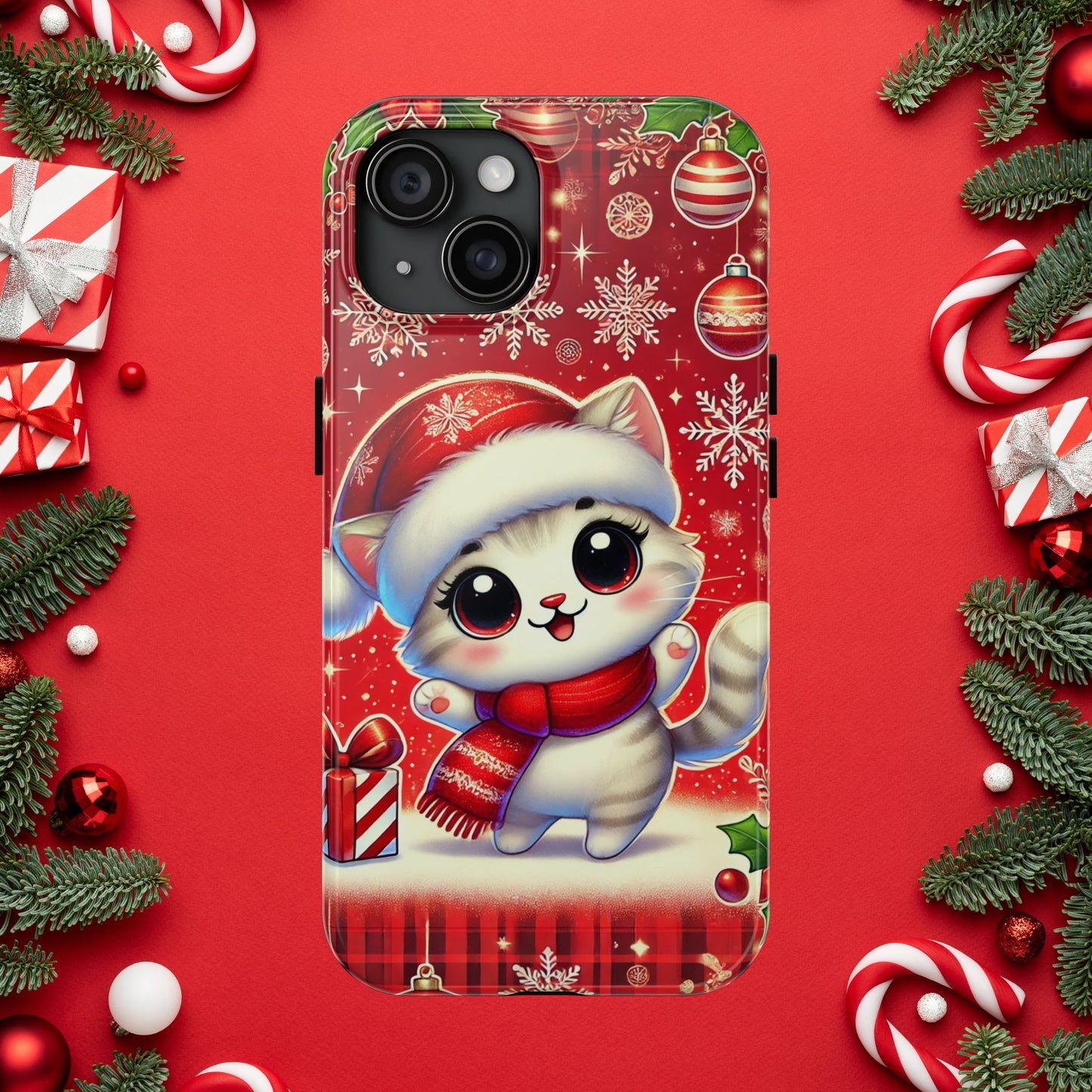 Merry Meows Wireless Charging Support Tough Case