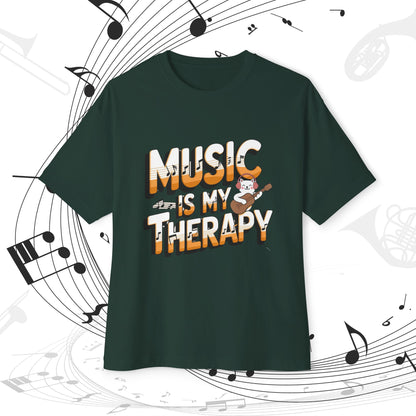 Music Is My Therapy Music Idiom Unisex Oversized Boxy Tee