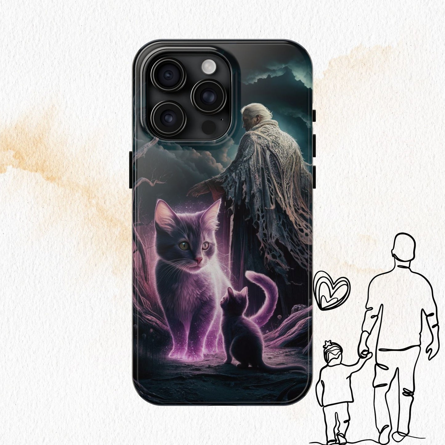 Meowmoirs Wireless Charging Support Tough Case