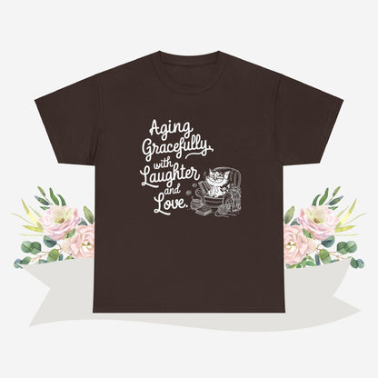 Aging Graceful Laughter & Loves Grandma Cotton T-Shirt