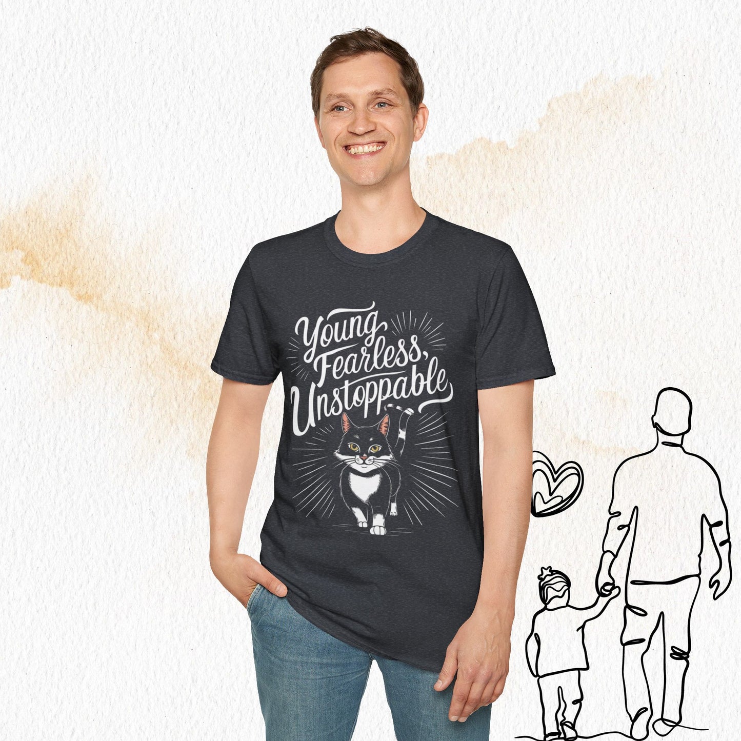 Young Fearless Unstoppable Crew Neck Cotton Men Tshirt