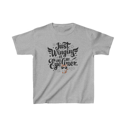 Just Winging it Like My Eyeliner kid Cotton T-Shirt