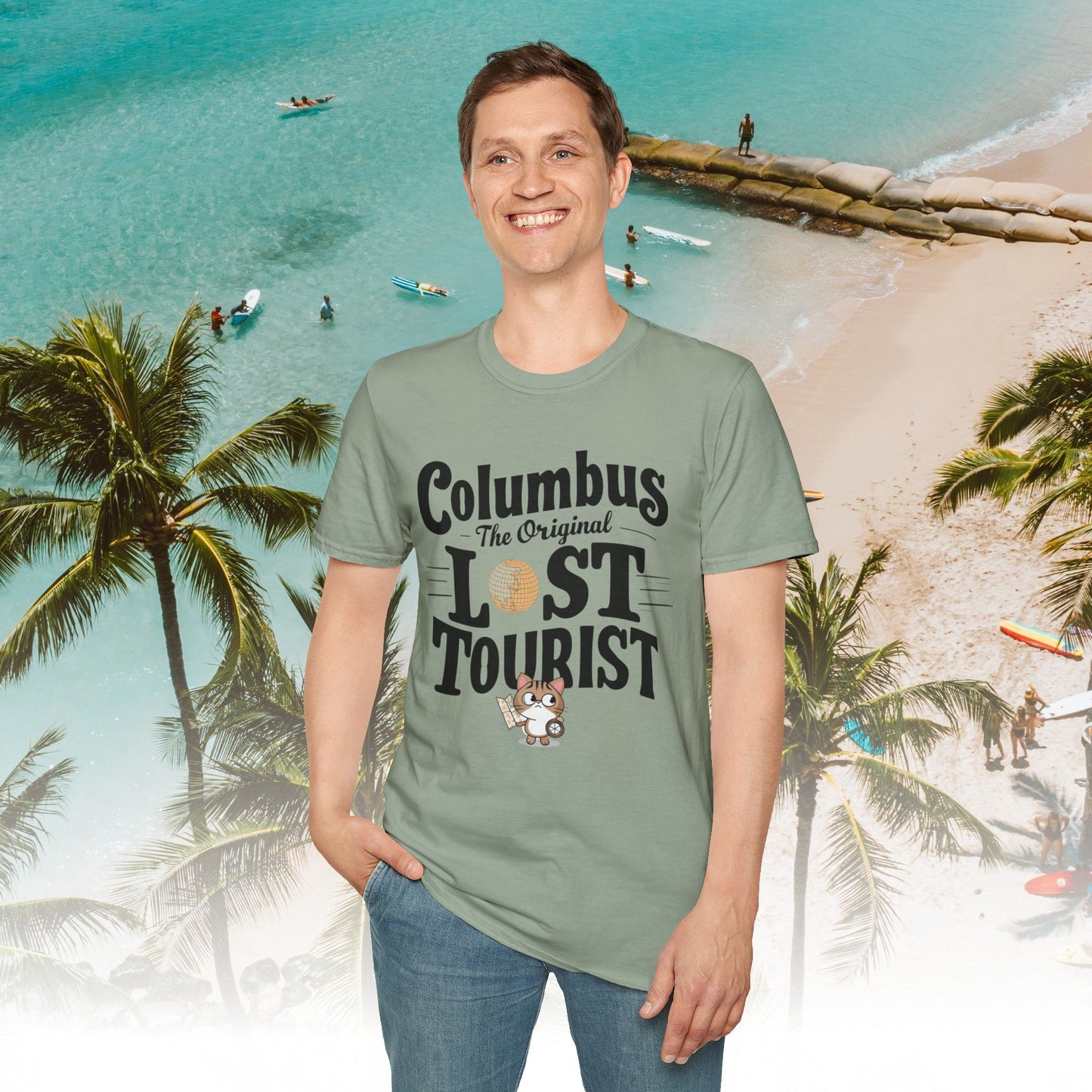Columbus The Original Lost Tourist Cotton Men Tshirt