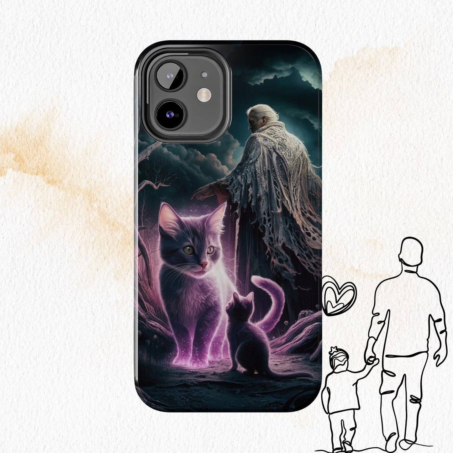 Meowmoirs Wireless Charging Support Tough Case
