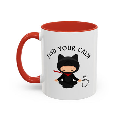Billien Purrfect Sleep Printify 11 oz 11oz accent mug Coffee Mugs Holiday Picks Home & Living Kitchen Mugs Spring Essentials two tone White base