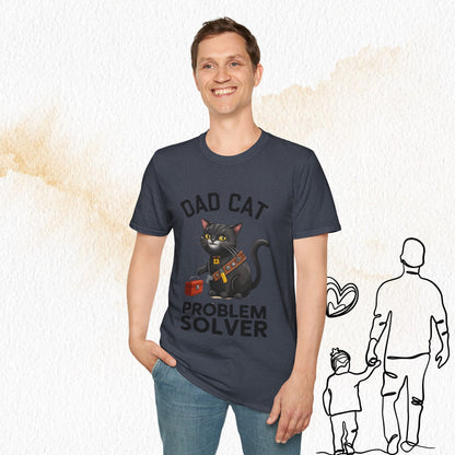 Dad Cat Problem Solver Cotton Men Tshirt