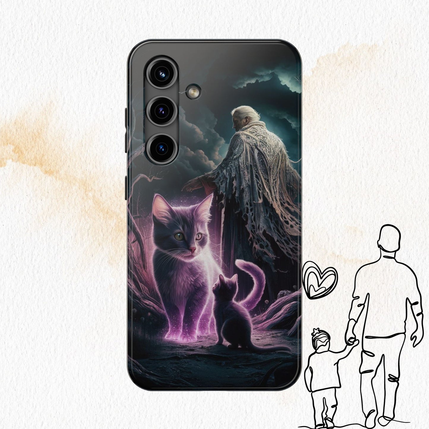 Meowmoirs Wireless Charging Support Tough Case
