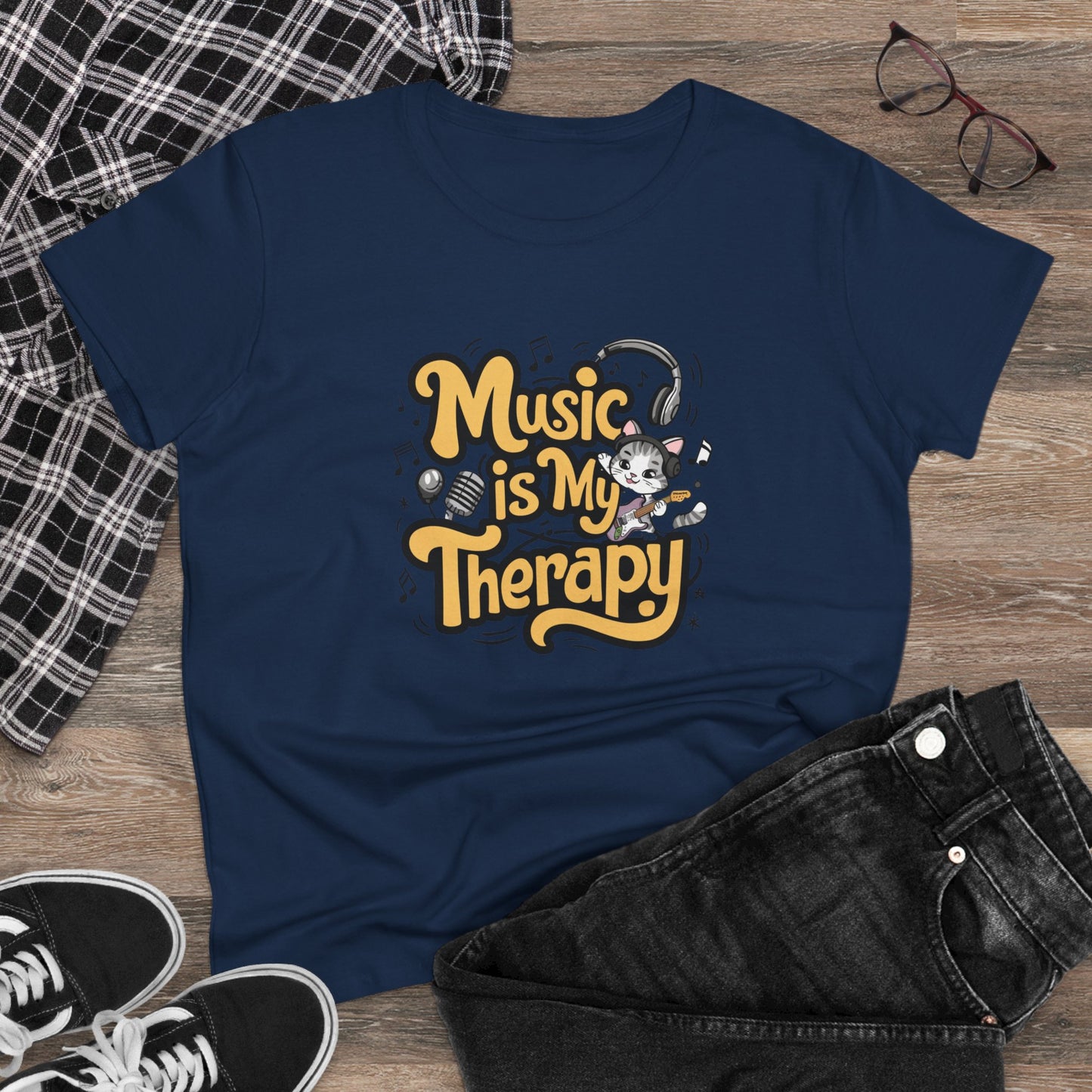 Music Is My Therapy Women Tshirts