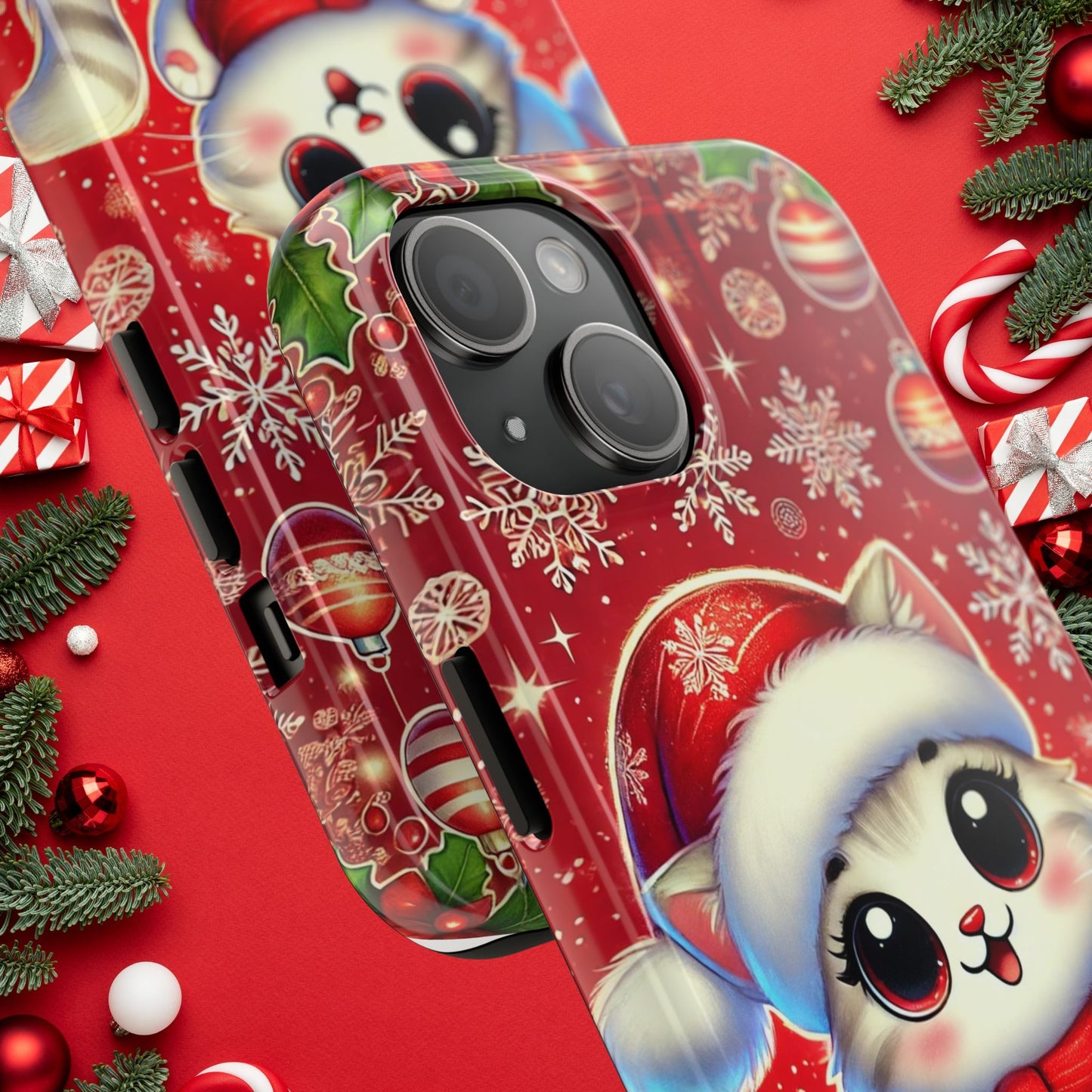 Merry Meows Wireless Charging Support Tough Case