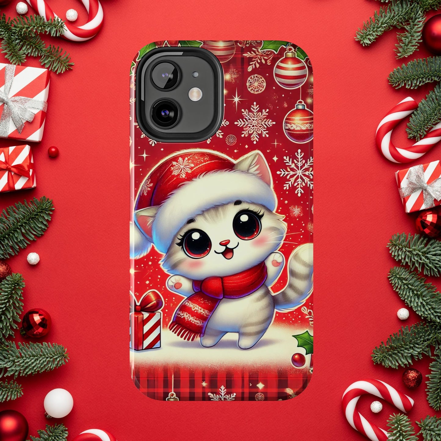 Merry Meows Wireless Charging Support Tough Case