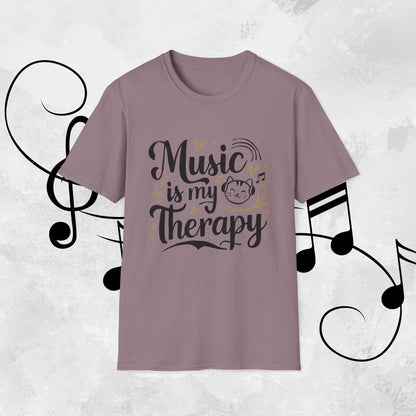Music Is My Therapy Cotton Men T-Shirt