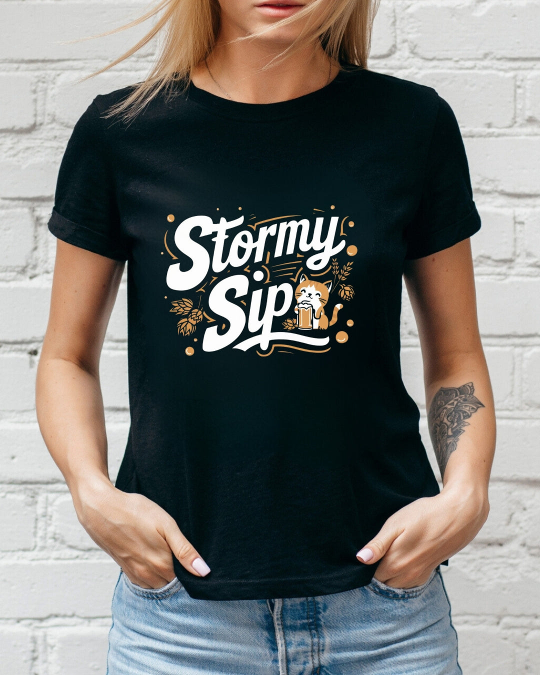 Stormy Sip Women T-Shirt